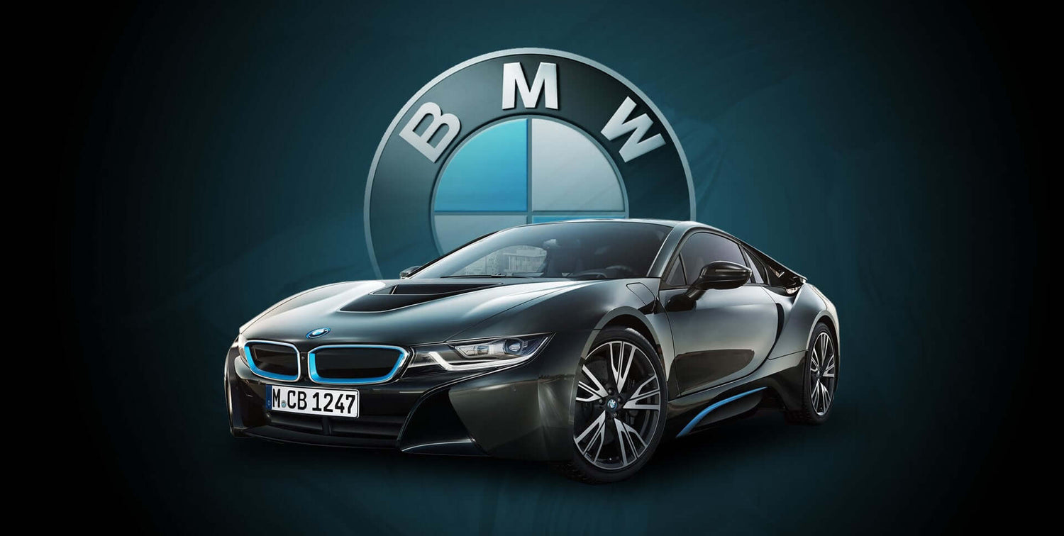 bmw logo and car