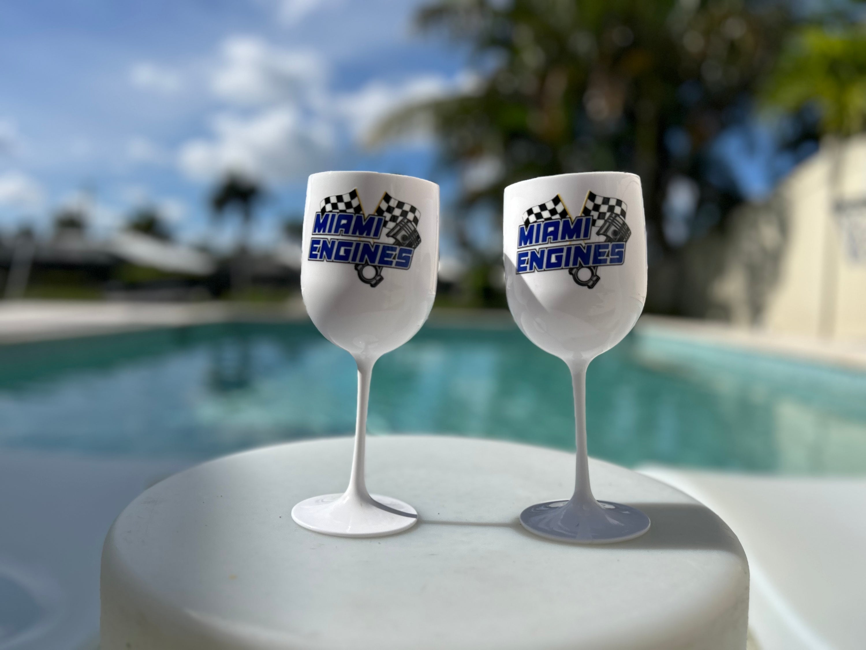 Miami Engines Pool Wine Glass