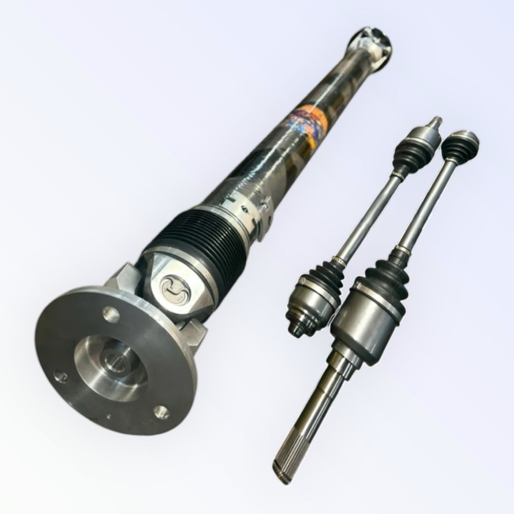 2020-2024 BMW M3 /M4 xDrive AWD G80 G81 G82 G83 HD 1 Piece Carbon Fiber or Aluminum Driveshaft with HD DSS CV Axle Kit